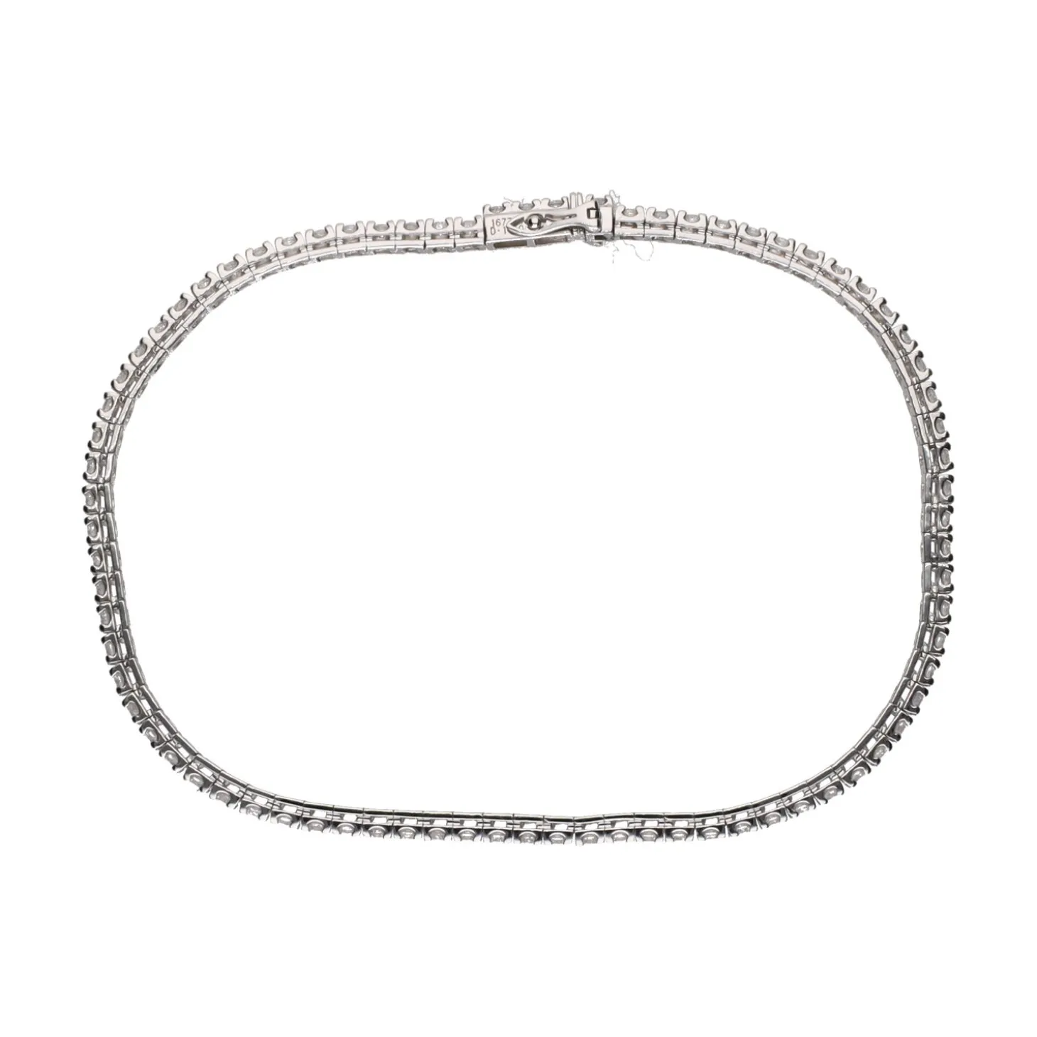 PULSERAS Pulsera riviere en oro blanco y brillantes.