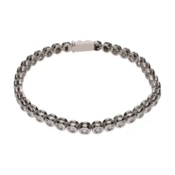 PULSERAS Pulsera riviere en oro blanco con brillantes en chatón.