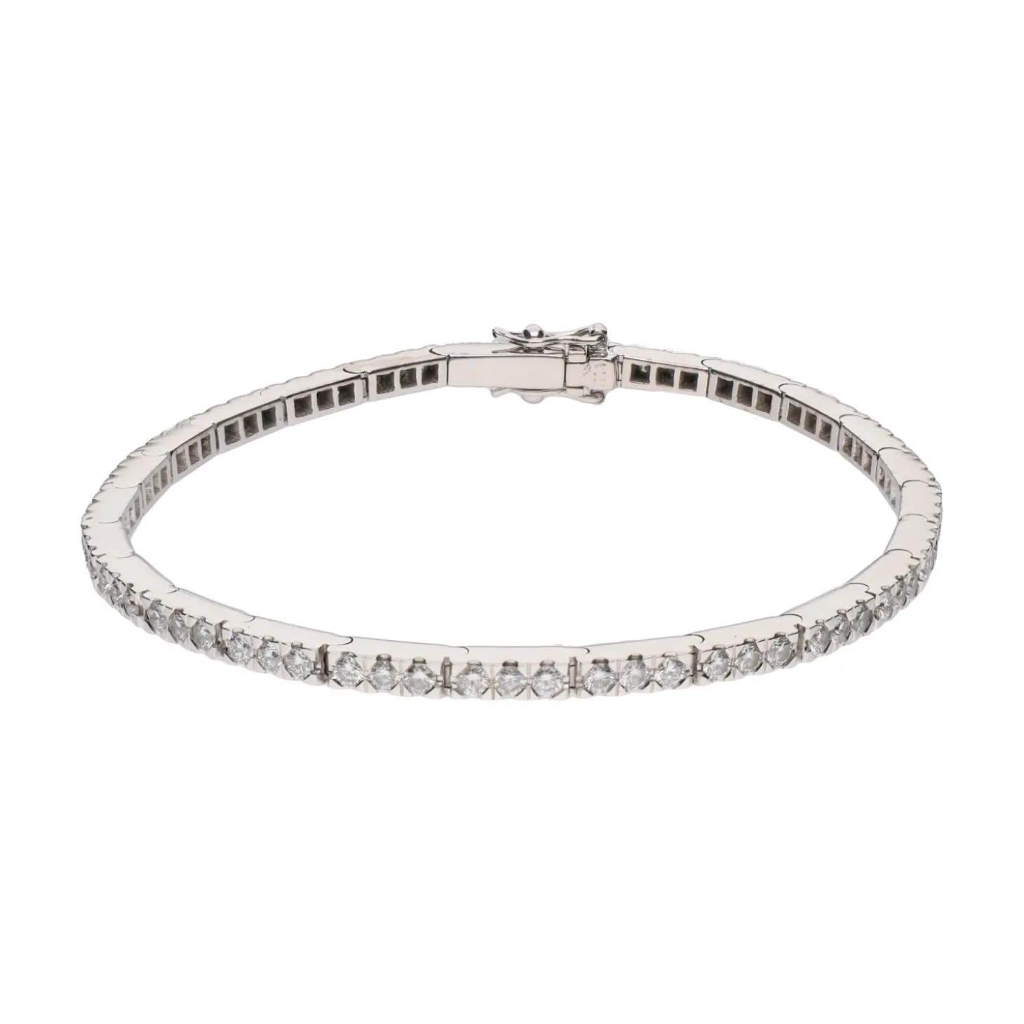 PULSERAS Pulsera riviere en oro blanco y brillantes.