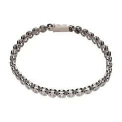 PULSERAS Pulsera riviere en oro blanco con brillantes en chatón.