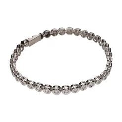 PULSERAS Pulsera riviere en oro blanco con brillantes en chatón.