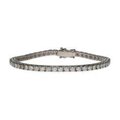 PULSERAS Pulsera riviere en oro blanco con brillantes.