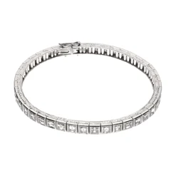 PULSERAS Pulsera riviere en oro blanco y diamantes naturales.