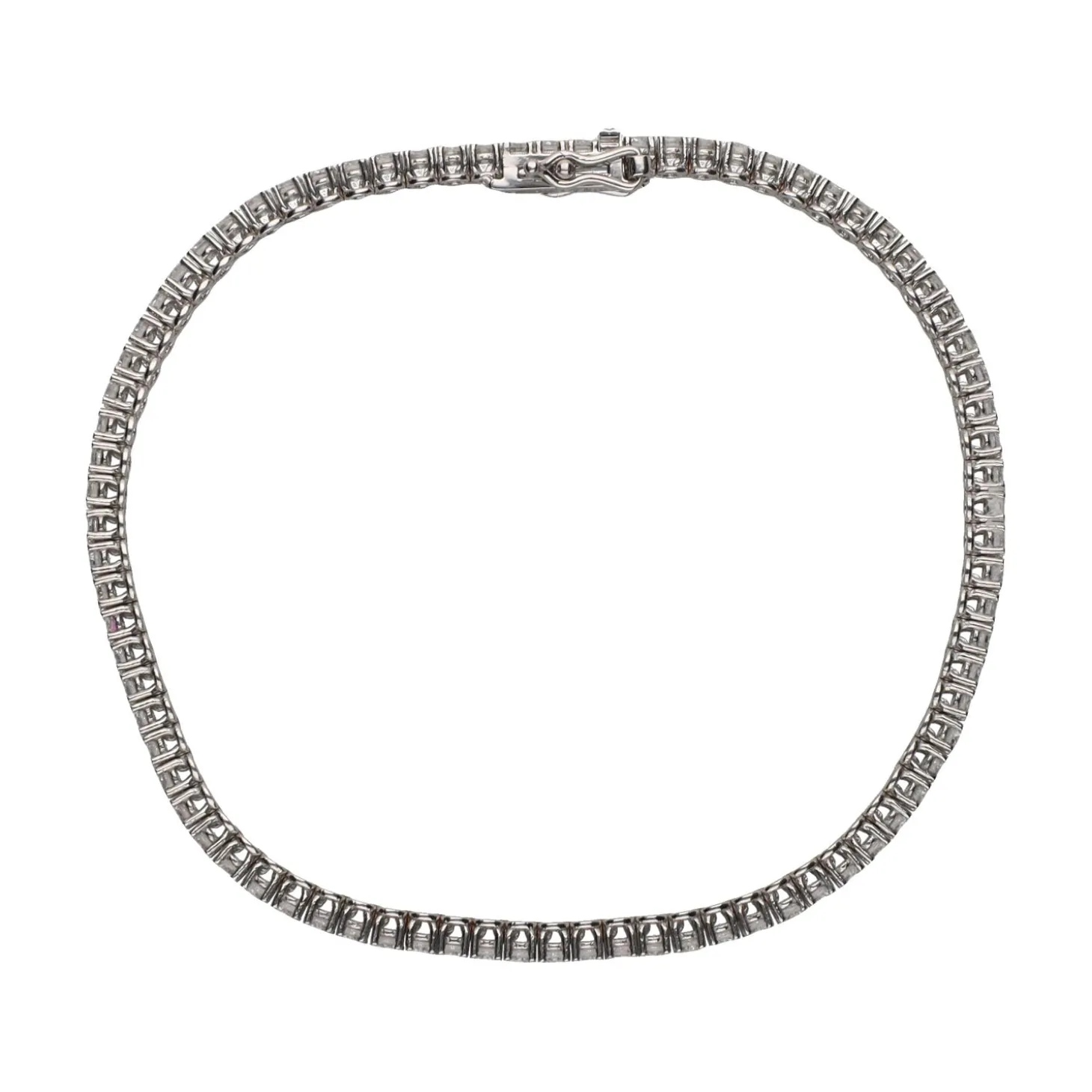 PULSERAS Pulsera riviere en oro blanco con brillantes.