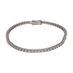 PULSERAS Pulsera riviere en oro blanco con brillantes.