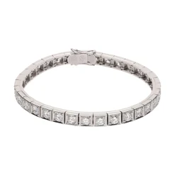 PULSERAS Pulsera riviere en oro blanco con brillantes.