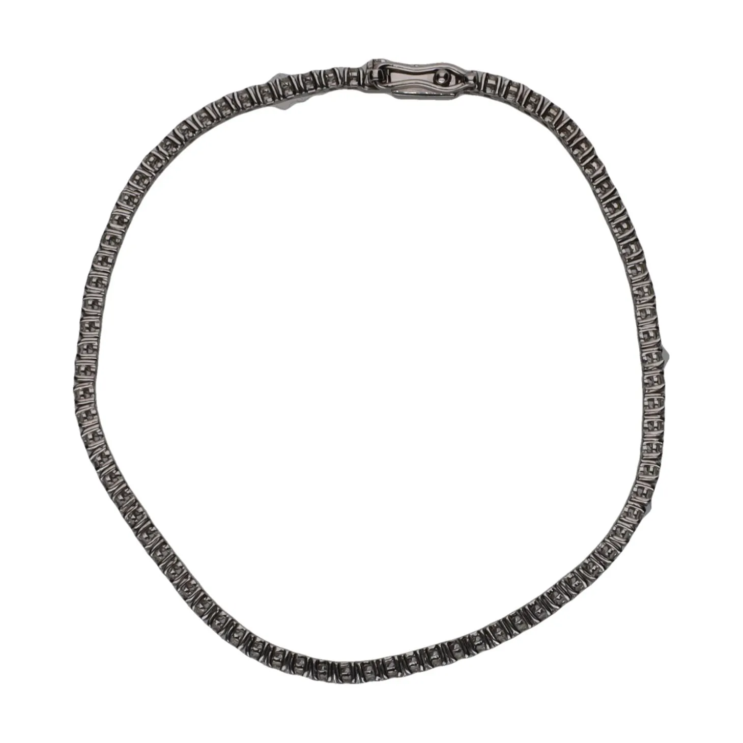 PULSERAS Pulsera riviere en oro blanco con brillantes.