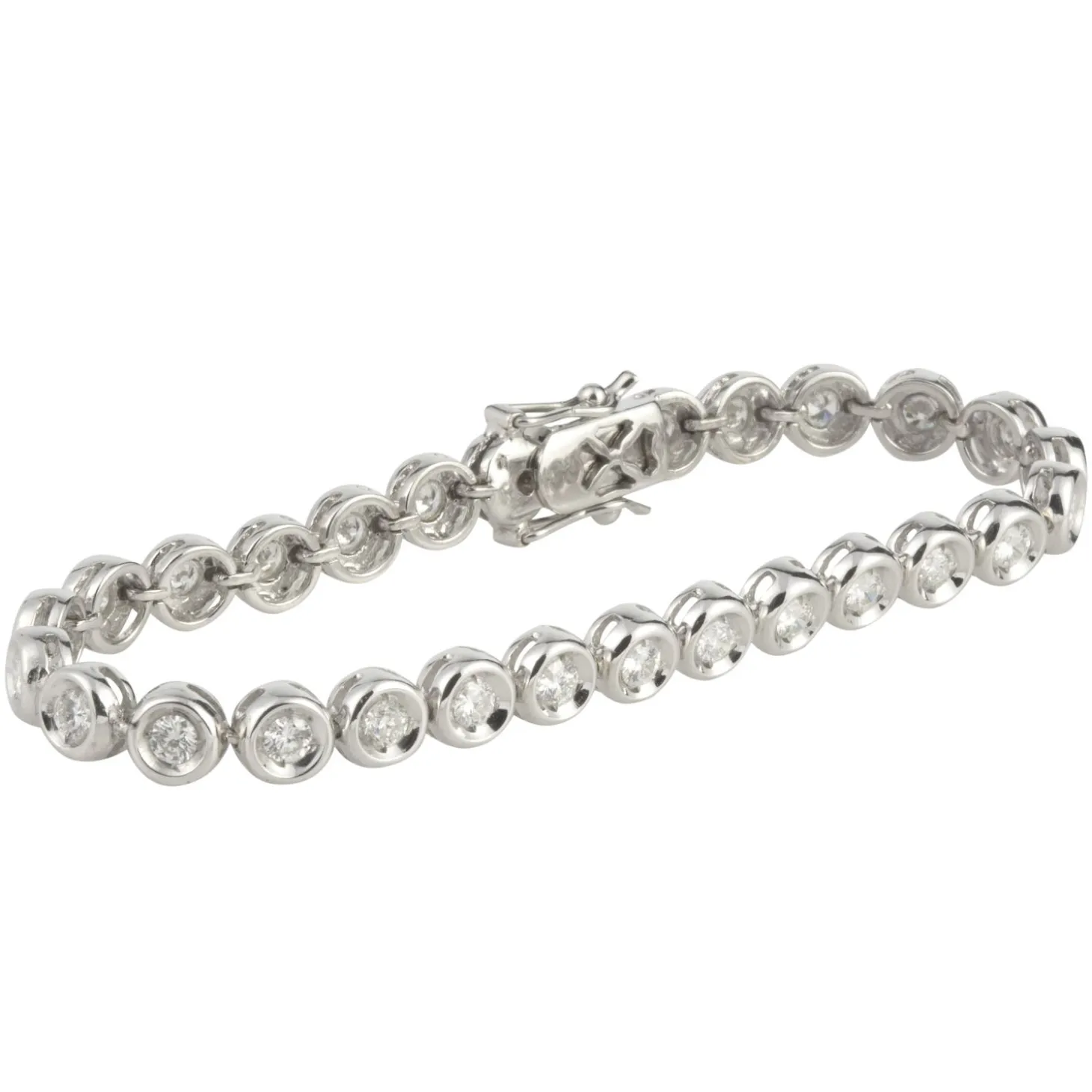PULSERAS Pulsera riviere oro blanco chatones.