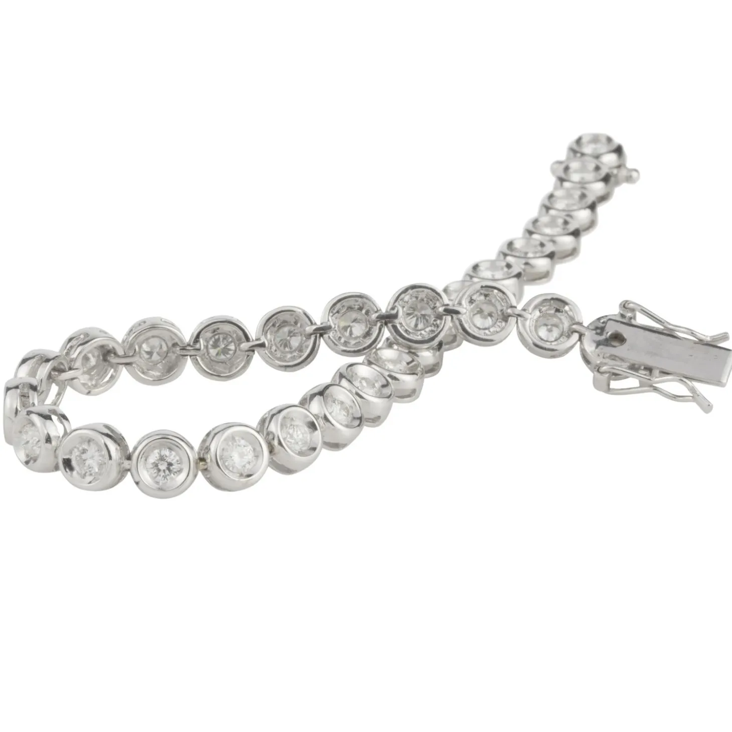 PULSERAS Pulsera riviere oro blanco chatones.