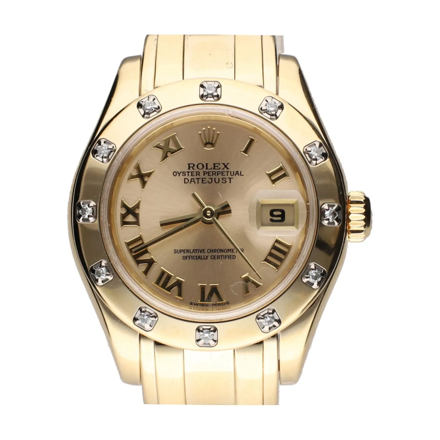 ROLEX Datejust pearlmaster oro amarillo brillantes.