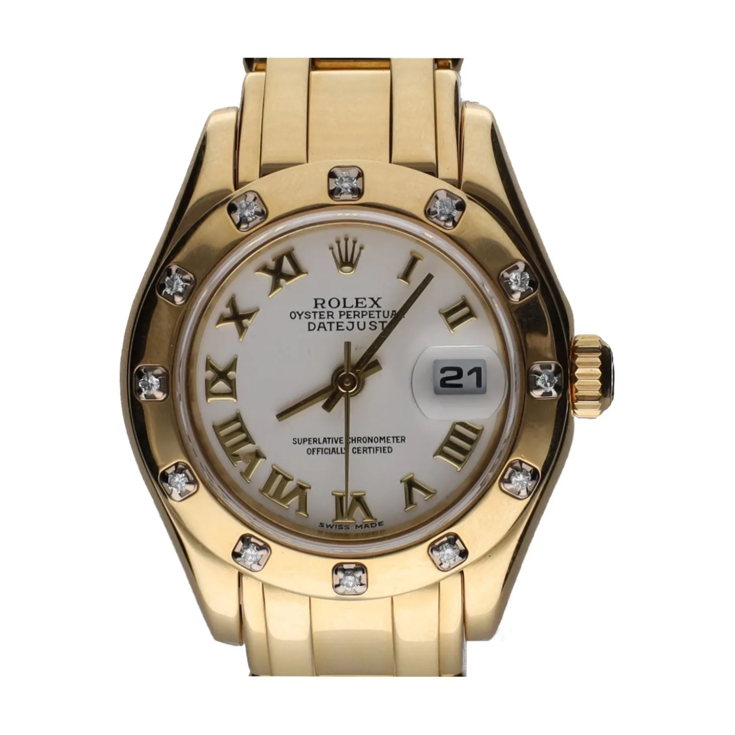 ROLEX Datejust pearlmaster oro amarillo brillantes.