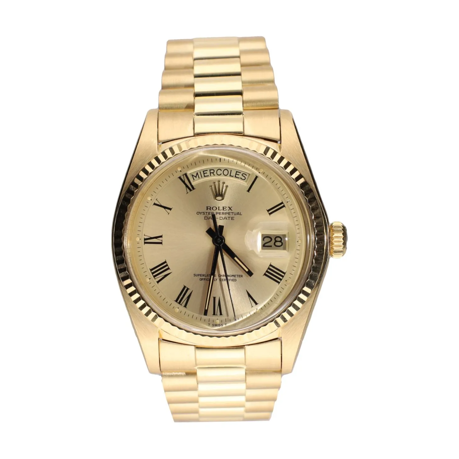 ROLEX Day-date oro amarillo president plexi.
