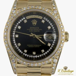 ROLEX Day-date president oro amarillo y diamantes 36mm. Esfera y diamantes customizados. Después de compra.