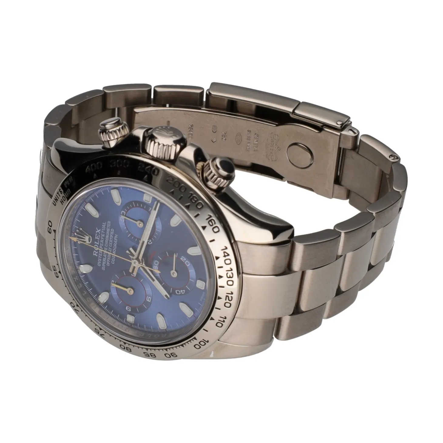 ROLEX Daytona oro blanco esfera azul.