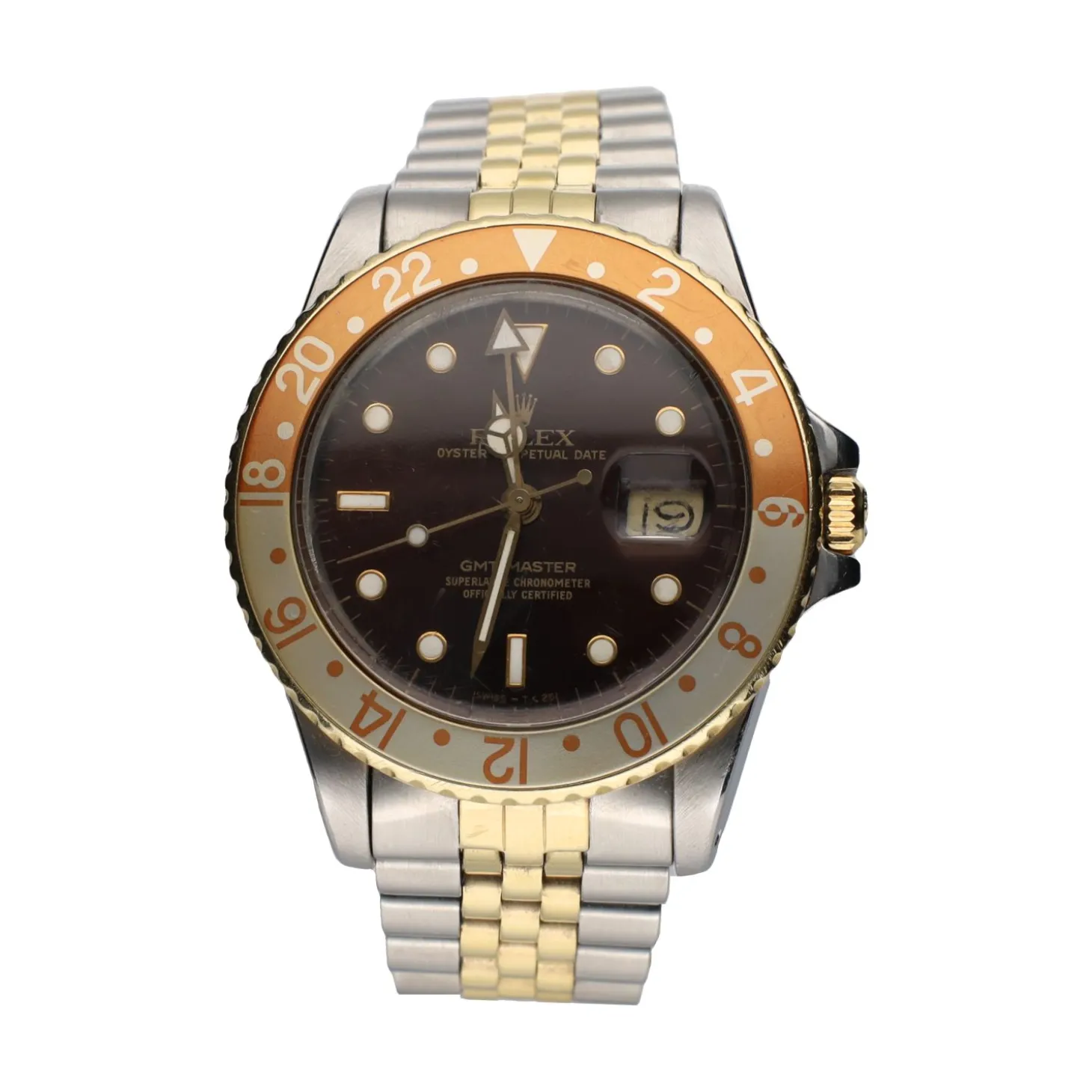 ROLEX Gmt-master acero y oro marrón jubille.