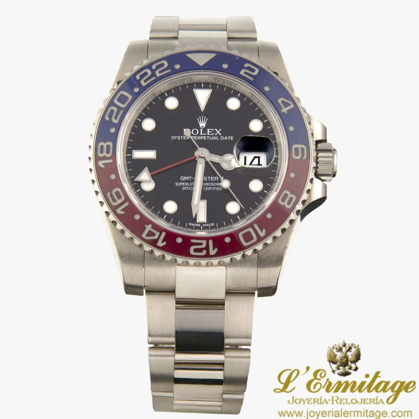 ROLEX Gmt - master ii oro blanco cerámico 40mm