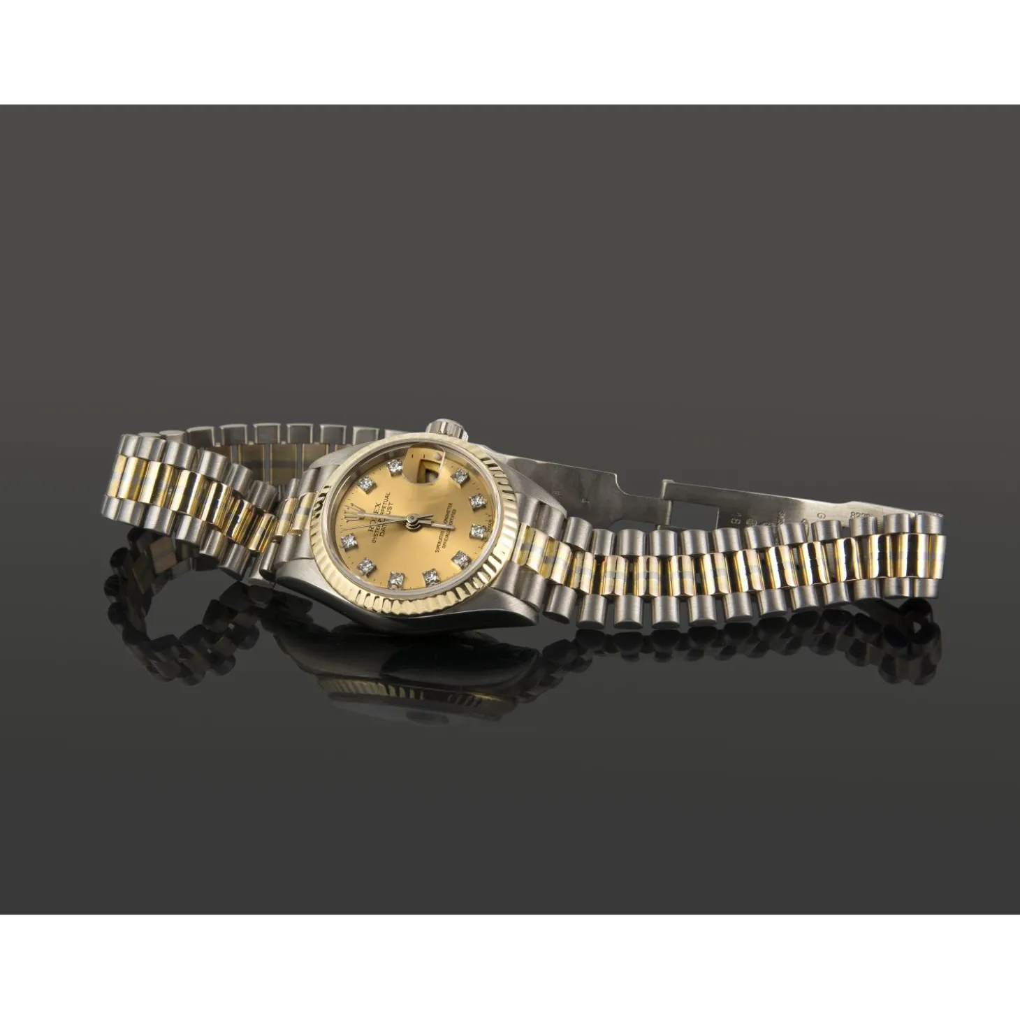 ROLEX Lady-datejust oro blanco oro amarillo y diamantes president 26mm