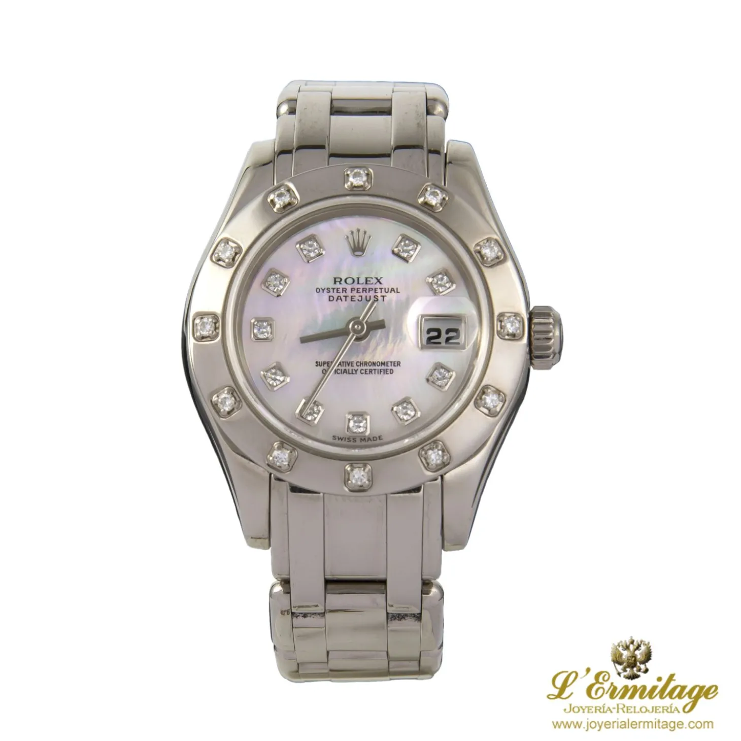 ROLEX Lady-datejust pearlmaster oro blanco y diamantes 29mm.