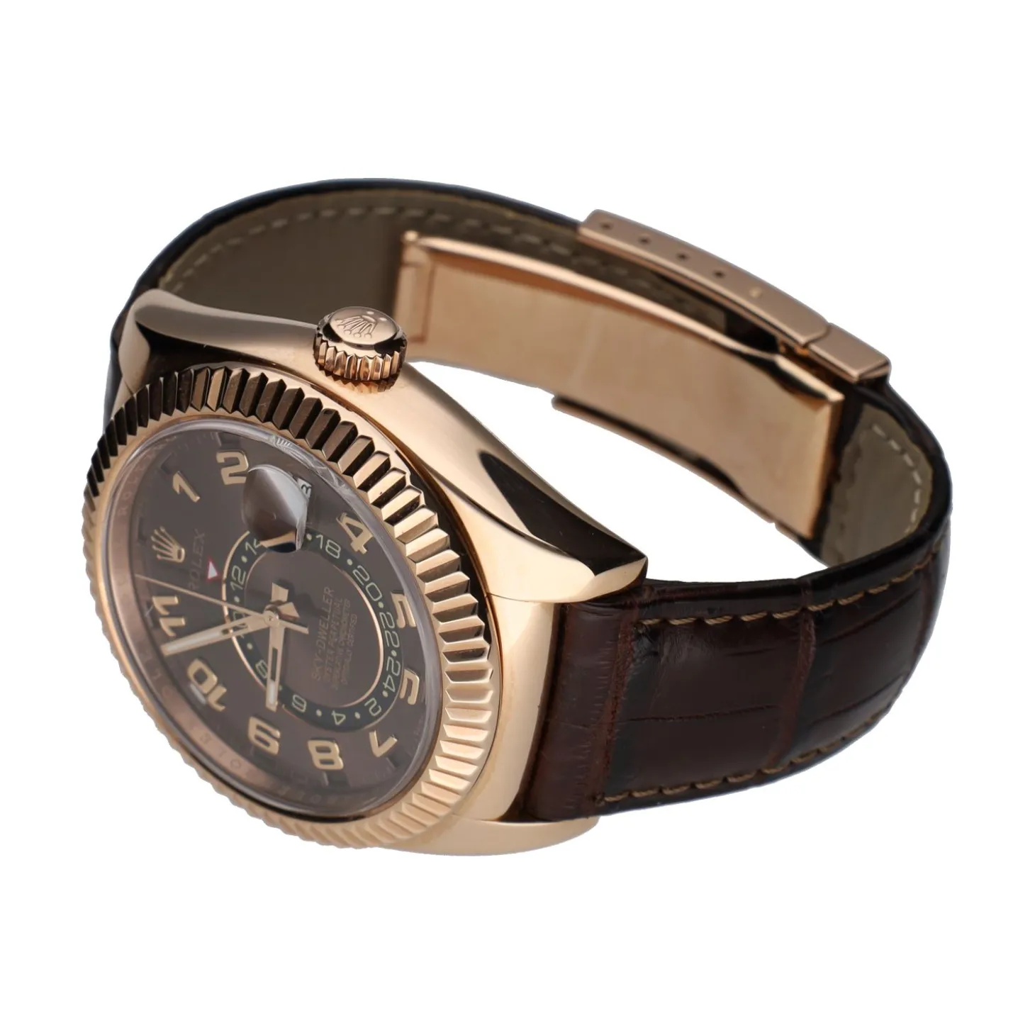 ROLEX Sky-dweller oro rosa esfera chocolate.