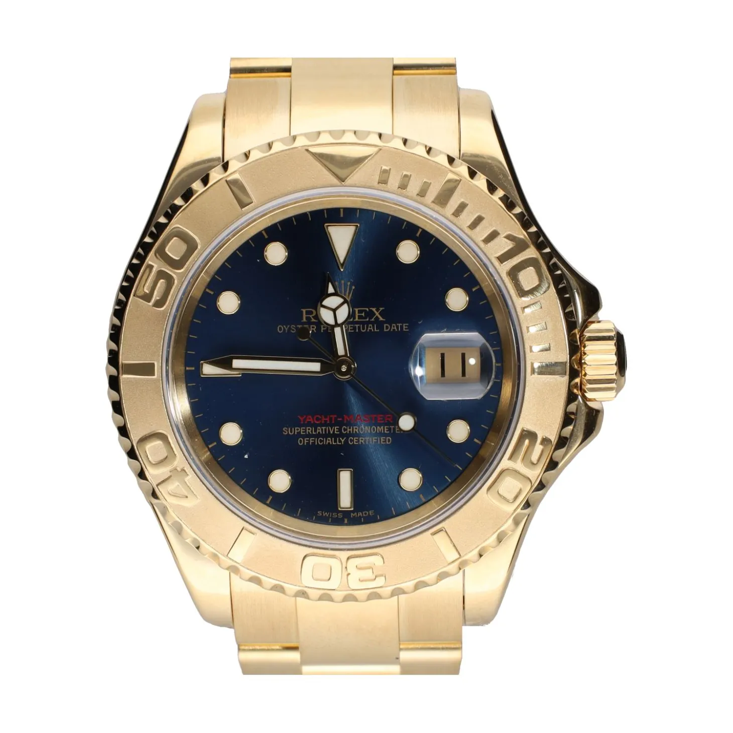 ROLEX Yacht-master oro amarillo 40mm esfera azul.