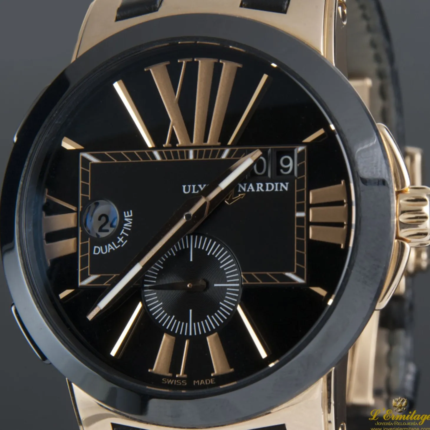 ULYSSE NARDIN Executive dual time oro amarillo caballero