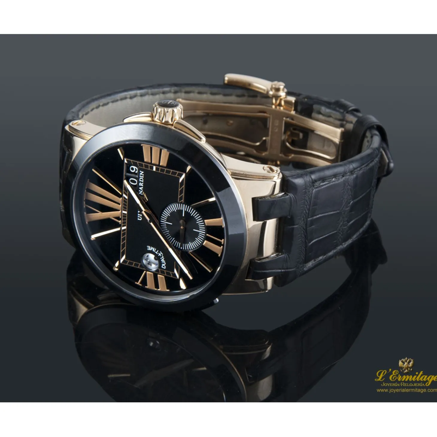 ULYSSE NARDIN Executive dual time oro amarillo caballero
