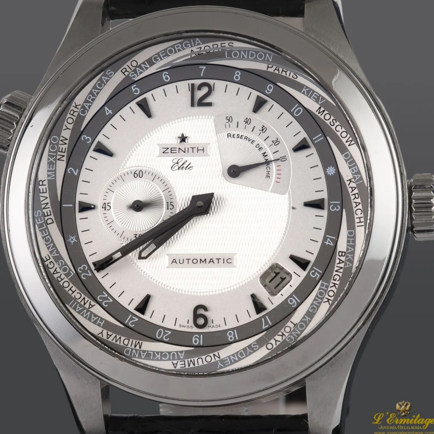 ZENITH Grande class elite traveller multicity acero automatico caballero